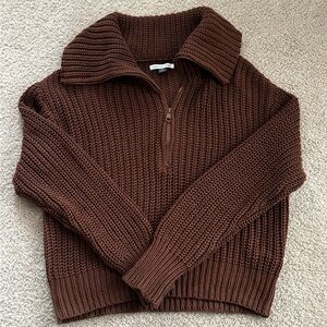 American Eagle Womans pullover collared Sweater with Half-Zip size Large